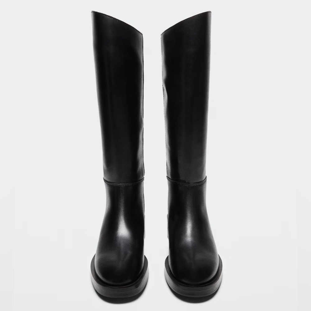 Mango Leather Riding Boot Size 41 - Picture 5 of 9